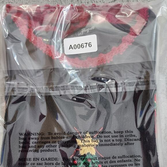 Vintage Work in Progress Sweater Womens M Black Red Embroidered Beaded Christmas - Picture 9 of 9